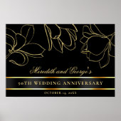 Elegant Black Gold 50th Wedding Jubileum Poster (Voorkant)
