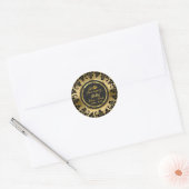 Elegant Black & Gold 50th Wedding Jubileum Ronde Sticker (Envelop)