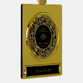 Elegant Black & Gold 50th Wedding Jubileum Verguld Banner Ornament (Rechts)
