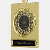 Elegant Black & Gold 50th Wedding Jubileum Verguld Banner Ornament (Links)