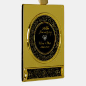 Elegant Black & Gold 50th Wedding Jubileum Verguld Banner Ornament (Rechts)