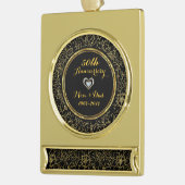 Elegant Black & Gold 50th Wedding Jubileum Verguld Banner Ornament (Links)