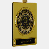 Elegant Black & Gold 50th Wedding Jubileum Verguld Banner Ornament (Rechts)