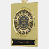 Elegant Black & Gold 50th Wedding Jubileum Verguld Banner Ornament (Links)