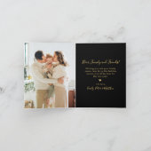 Elegant Black Gold 5 Photo Collage Christmas  Feestdagen Kaart (Binnen)