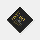 Elegant Black Gold 60 Birthday Party Cocktail Servet (Hoek)