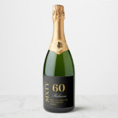 Elegant Black Gold 60-dag cocktail Sparkling Wijnetiket (Voorkant)