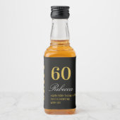 Elegant Black Gold 60th Birthday Cocktail Party Likeurfles Etiket (Voorkant)