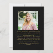 Elegant Black Gold 6 Photo Collage Afstuderen Aankondiging (Achterkant)