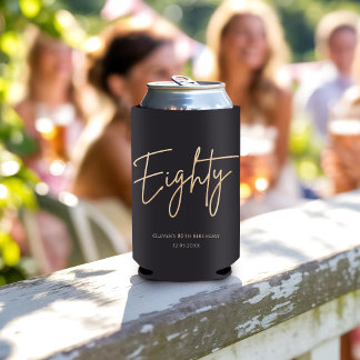 Elegant Black Gold 80th Birthday Party Blikjeskoeler