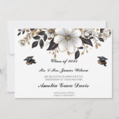 Elegant Black & Gold Afstuderen aangekondigd Kaart (Voorkant)