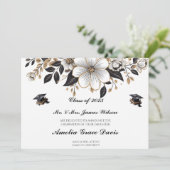 Elegant Black & Gold Afstuderen aangekondigd Kaart (Staand voorkant)