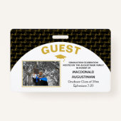 Elegant Black Gold Afstuderen Guest Badge (Voorkant)