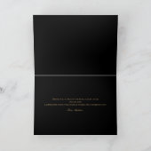 Elegant Black Gold Agaat verjaardagsfeestje Bedankkaart (Binnen)