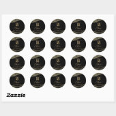Elegant Black Gold Agate 18th Birthday Party Ronde Sticker (Vel)