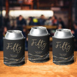 Elegant Black Gold Agate 50th Birthday Party Blikjeskoeler<br><div class="desc">Verbeter de ervaring van uw gasten met de hulp van deze geïsoleerde bierbrouwerij koelbox. Het unieke en elegante ontwerp kenmerkt een zwarte en gouden geo-de slice grenzen en een typografiemanuscript dat zeker ieders aandacht zal vangen. Dit stijlvolle en trendy ontwerp is een geweldige aanvulling op elk collectie met barware- en...</div>