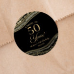 Elegant Black Gold Agate 50th Birthday Party Ronde Sticker<br><div class="desc">Dit is een elegante Black Gold Agate 50th Birthday Party Favoriet Stickers Labels!</div>