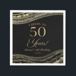 Elegant Black Gold Agate 50th Birthday Party Servet<br><div class="desc">Dit zijn elegante Black Gold Agate 50th Birthday Party Papieren servetten!</div>