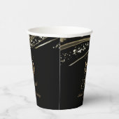 Elegant Black Gold Agate 80th Birthday Party Papieren Bekers (Rechts)
