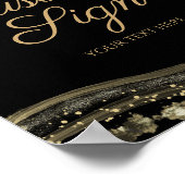 Elegant Black Gold Agate Custom Text Sign Poster (Hoek)