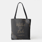 Elegant Black Gold Agate Dark Mother of the Bride Tote Bag (Achterkant)