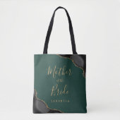Elegant Black Gold Agate Green Mother of the Bride Tote Bag (Voorkant)
