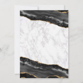 Elegant Black Gold Agate Marble Wedding Kaart (Achterkant)
