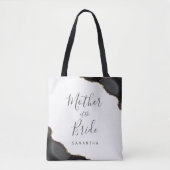 Elegant Black Gold Agate Mother of the Bride Tote Bag (Voorkant)