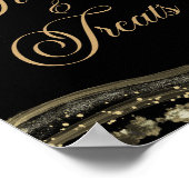 Elegant Black Gold Agate Sweets and Treats Sign Poster (Hoek)