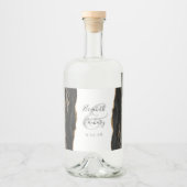 Elegant Black Gold Agate Wedding Likeurfles Etiket (Voorkant)