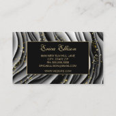 Elegant Black Gold Alcohol Ink Wedding Planner Visitekaartje (Achterkant)