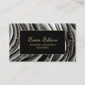 Elegant Black Gold Alcohol Ink Wedding Planner Visitekaartje (Voorkant)