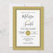 Elegant Black, Gold and White Weddenschap Kaart (Voorkant)