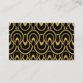 Elegant Black & Gold Art Deco Design Luxe Linen Visitekaartje (Achterkant)