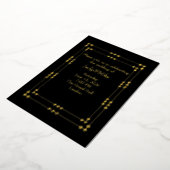 Elegant Black & Gold Art Deco Foil Invitation Folie Uitnodiging (Gedraaid)