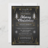 Elegant Black & Gold Art Deco-kerstfeest Kaart (Voorkant)