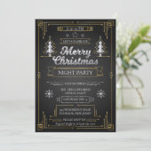 Elegant Black & Gold Art Deco-kerstfeest Kaart (Staand voorkant)