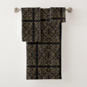 Elegant Black Gold Art Deco-ontwerp Bad Handdoek (Insitu)