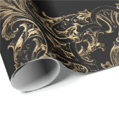 Elegant Black Gold Art Deco-ontwerp Cadeaupapier (Rol Hoek)