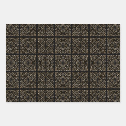 Elegant Black Gold Art Deco-ontwerp Inpakpapier Vel (Voorkant 3)