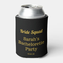 Elegant Black Gold Bachelorette Bride Squad Blikjeskoeler