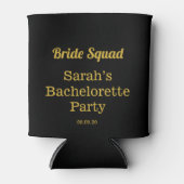 Elegant Black Gold Bachelorette Bride Squad Blikjeskoeler (Voorkant)