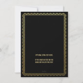 Elegant Black Gold Bachelorette Party Invite Kaart (Achterkant)