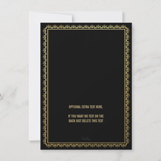 Elegant Black Gold Bachelorette Party Invite Kaart (Achterkant)