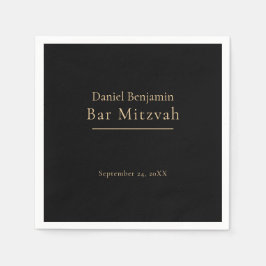 Elegant Black Gold Bar Mitzvah Servet