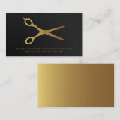 Elegant Black Gold Barber Visitekaartje (Voorkant / Achterkant)