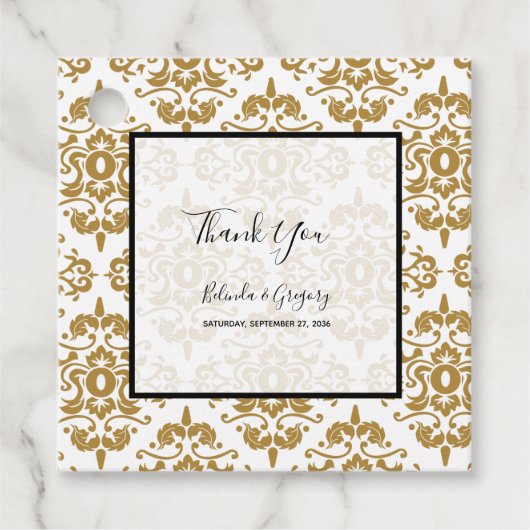 Elegant Black Gold  Bedankjes Labels (Voorkant)