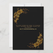 Elegant Black & Gold Birds Floral Pattern Save The Date (Achterkant)