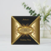 Elegant Black Gold Birthday Kaart (Staand voorkant)