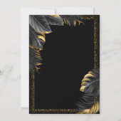 Elegant Black & Gold Birthday Uitnodiging (Achterkant)